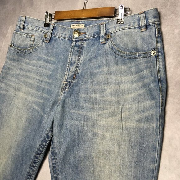 COPY - MEK Mens Chicago Boot Cut Blue Jeans size 40x34 Button Fly Cotton Denim … - Picture 11 of 15
